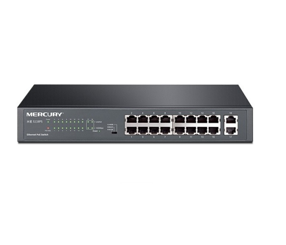 Коммутатор POE Mercury SG118PS 16 портов - Фото 1 Коммутатор POE Mercury SG118PS 16 портов - изображение 1