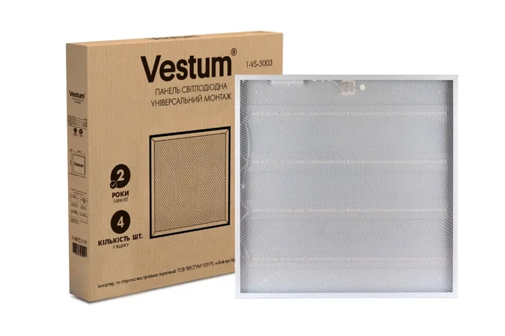 Панель світлодіодна Vestum PRISMA 36W 6500K 220V 600x600 1-VS-5003 - Фото 1 Панель світлодіодна Vestum PRISMA 36W 6500K 220V 600x600 1-VS-5003 - изображение 1