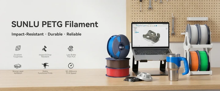 Филамент SUNLU PETG White 1.75 мм 1 кг, белый пластик без катушки для 3D-принтера - изображение 2