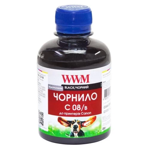 Чернила WWM Canon CLI-8Bk/36, Black, 200 мл, водорастворимые (C08/B) - Фото 1 Чернила WWM Canon CLI-8Bk/36, Black, 200 мл, водорастворимые (C08/B) - изображение 1