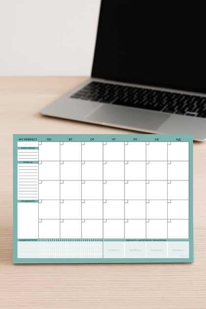 Настольный планер на месяц My Perfect Month Бизнес Минт ⬩ LifeFLUX ⬩ А4 ⬩ мятный - изображение 3