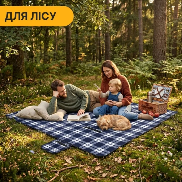 Килимок водонепроникний LEOBRO для пікніка та пляжу XXL 200 x 200 см (LB-1091) (LEO_LB-1091) - изображение 6