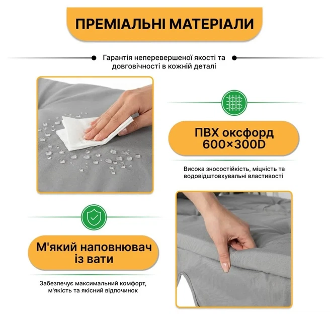 Садова гойдалка з подушками та москитною сіткою LEOBRO Elit Grey (LB-1098) (LEO_LB-1098) - изображение 7