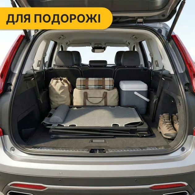 Розкладне крісло ліжко з подушкою LEOBRO Темно-сірий (LB-FCB-G1-GRY) (LEO_LB-FCB-G1-GRY) - изображение 5
