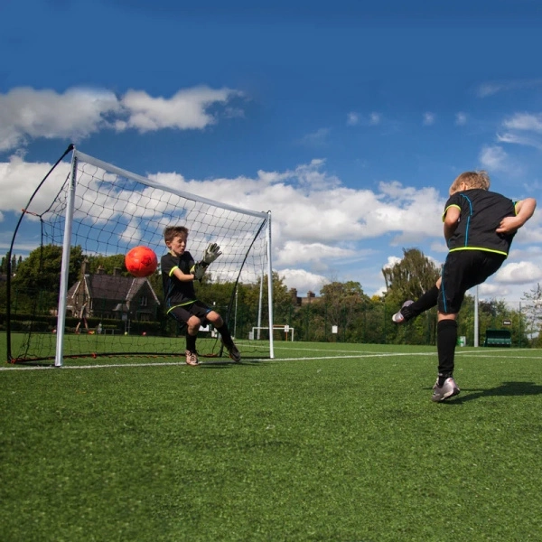 Ворота футбольні QUICKPLAY Kickster 2в1 з ребаундером 240 х 150 см, чорні - изображение 6