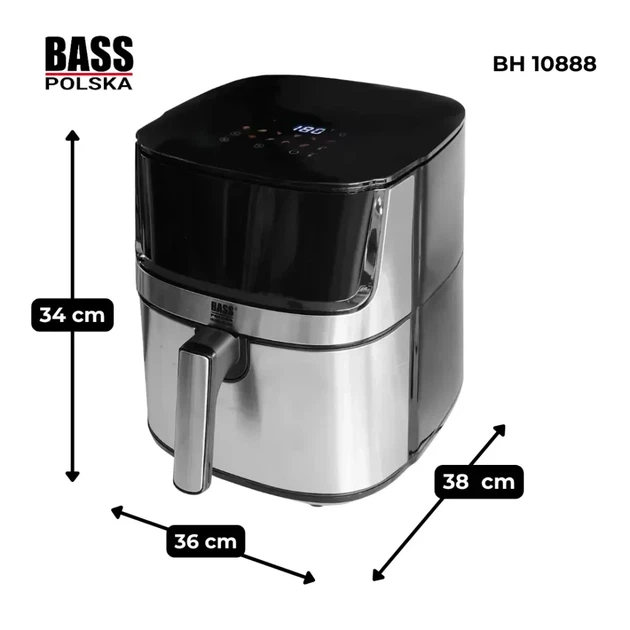 Мультипіч-аерофритюрниця Bass Polska BH 10888 6,5 л 2000 Вт із верхнім оглядовим вікном (BH 10888) - зображення 6