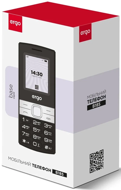 Телефон Ergo B185 Black 1000mAh 1 год гарантии - Фото 6 Телефон Ergo B185 Black 1000mAh 1 год гарантии - изображение 6