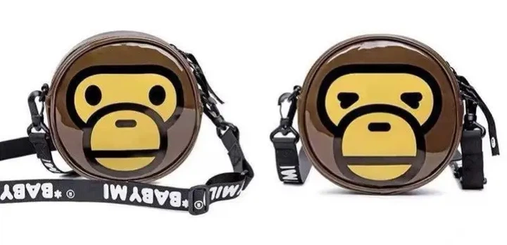 Двусторонняя сумка через плечо Bape Baby Milo в коричневом цвете. - Фото 6 Двусторонняя сумка через плечо Bape Baby Milo в коричневом цвете. - изображение 6