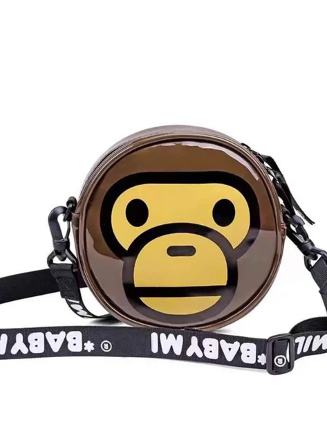 Двусторонняя сумка через плечо Bape Baby Milo в коричневом цвете. - Фото 1 Двусторонняя сумка через плечо Bape Baby Milo в коричневом цвете. - изображение 1