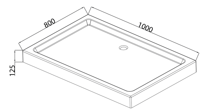 Душовий піддон з сифоном Mixxus HARD ST01-100x80x13 діаметр зливу 52 мм (MI6918) - Фото 2 Душовий піддон з сифоном Mixxus HARD ST01-100x80x13 діаметр зливу 52 мм (MI6918) - изображение 2