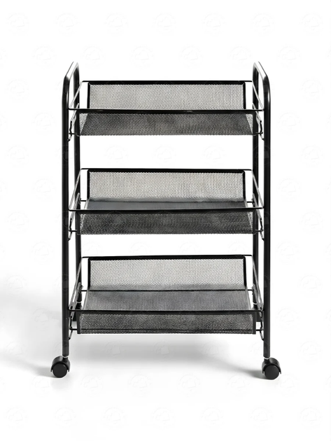 Универсальная металическая полка-этажка Easy Shelf на колесах 63×44×26см ES-76135 Black - Фото 2 Универсальная металическая полка-этажка Easy Shelf на колесах 63×44×26см ES-76135 Black - изображение 2