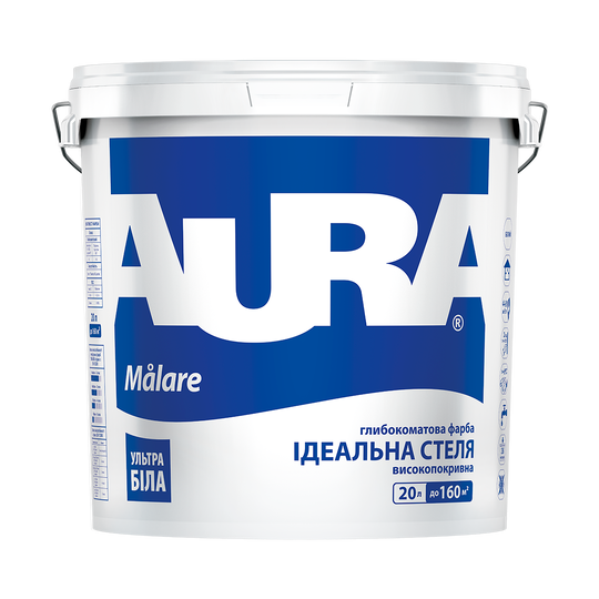 Ультрабелая глубокоматовая краска Aura Malare 20л NEW - Фото 1 Ультрабелая глубокоматовая краска Aura Malare 20л NEW - изображение 1