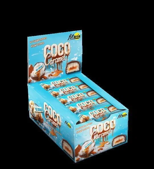 Кокосовые батончики без сахара Coco Caramel FitWin, мороженое, 20 шт по 40 г - Фото 3 Кокосовые батончики без сахара Coco Caramel FitWin, мороженое, 20 шт по 40 г - изображение 3