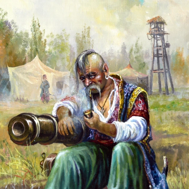 Інтер'єрна картина Старий козак, Україна, історія, интер'єрний декор, 42×30 см (id2433) - зображення 5