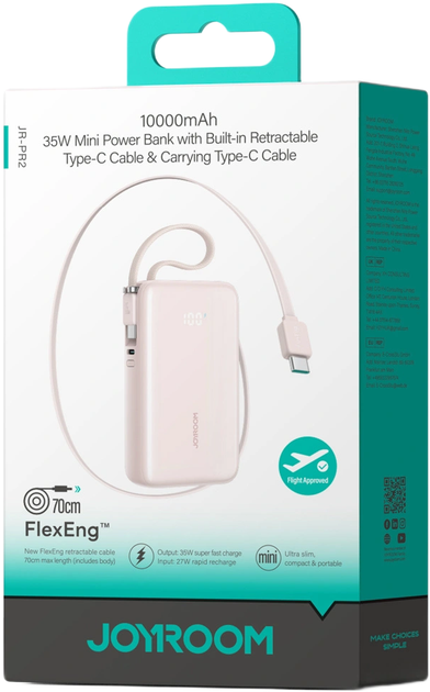 Powerbank Joyroom JR-PR2L 10000mAh 35W Pink (6956116762162) - obraz 2