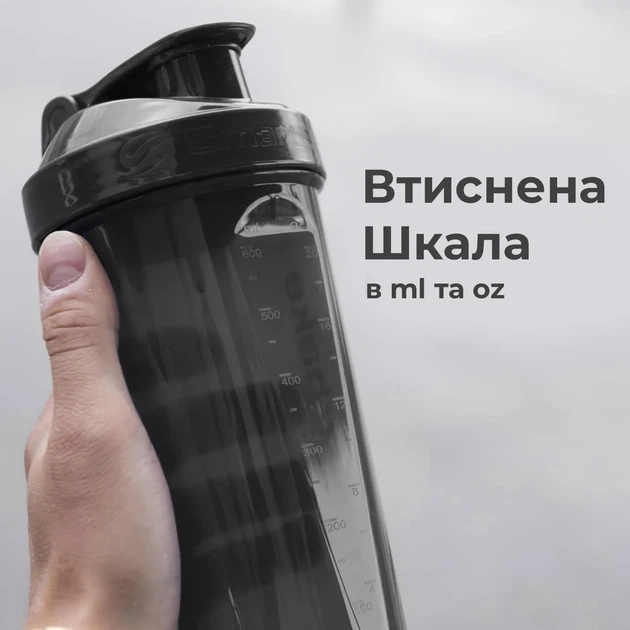 Шейкер спортивный SmartShake пластик 800 мл Бордовый - изображение 6