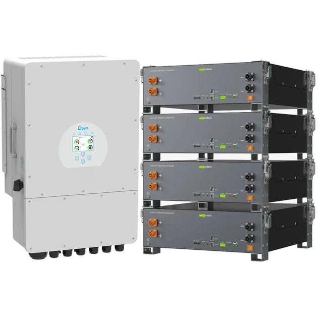 Система зберігання енергії DEYE SV-1DE12K1-LEC20K1-1 12kW 20.5kWh 4BAT LiFePO4 ≥6000 циклів (SV-1DE12K1-LEC20K1-1) - зображення 2