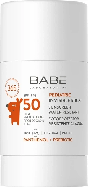 Дитячий сонцезахисний невидимий стік з пантенолом та пребіотиком SPF 50 BABE Laboratorios Pediatric Invisible Stiсk 30 г - Фото 1 Дитячий сонцезахисний невидимий стік з пантенолом та пребіотиком SPF 50 BABE Laboratorios Pediatric Invisible Stiсk 30 г - зображення 1