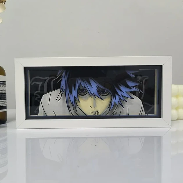3D LED світильник-нічник Death Note «L» — Light Box Зошит Смерті 20 см - зображення 3