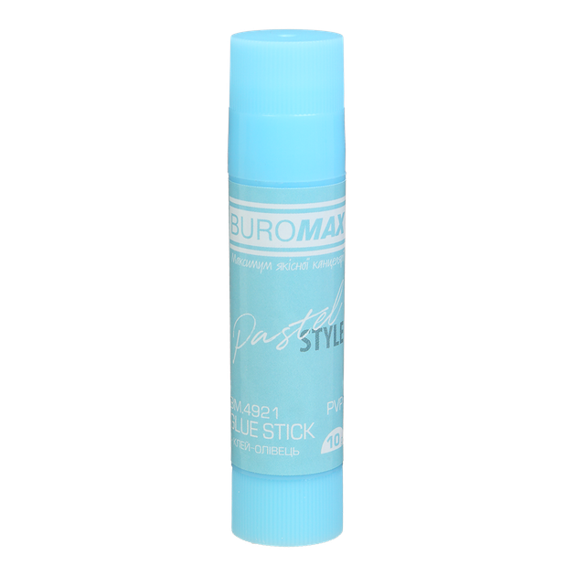 Клей-олівець Buromax Pastel 10г PVP Блакитний (BM.4921) - Фото 1 Клей-олівець Buromax Pastel 10г PVP Блакитний (BM.4921) - изображение 1