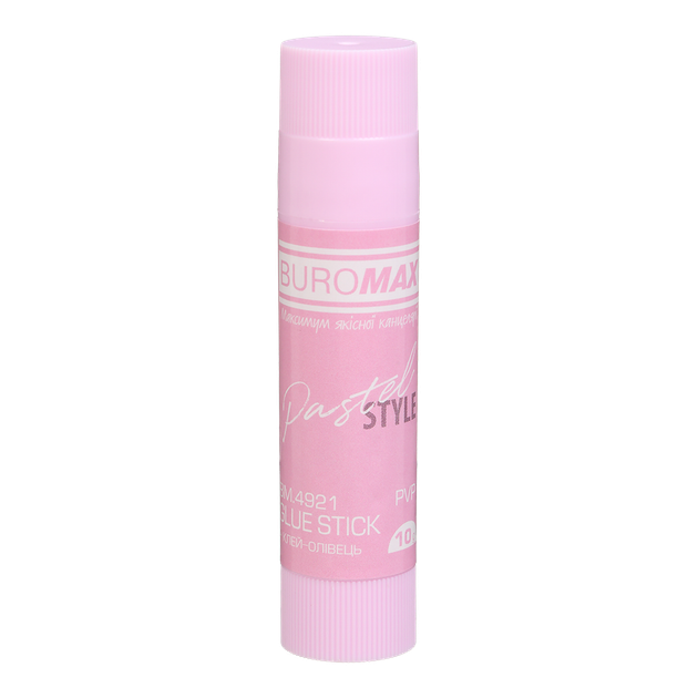 Клей-олівець Buromax Pastel 10г PVP Рожевий (BM.4921) - Фото 1 Клей-олівець Buromax Pastel 10г PVP Рожевий (BM.4921) - изображение 1