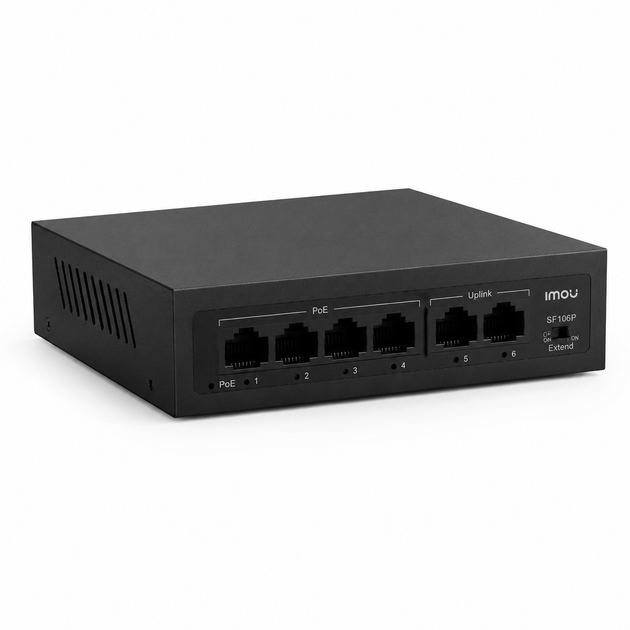 Коммутатор Imou SF106P неуправляемый настольный 6 портов 802.3af/at PoE - изображение 3