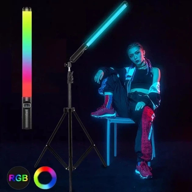 Лампа жезл для селфі із дефлектором регульована яскравість та RGB палітра Stick RGB LED з пультом - Фото 4 Лампа жезл для селфі із дефлектором регульована яскравість та RGB палітра Stick RGB LED з пультом - зображення 4