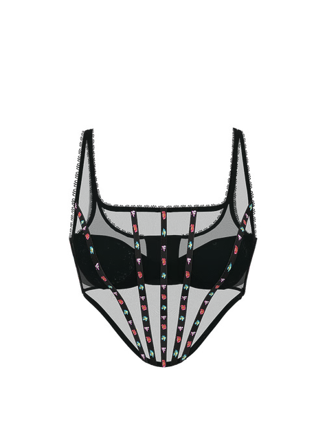 Женский корсет Victoria's Secret (28785676231) Dark Blossom Embroidery Corset Top XS черный - Фото 3 Женский корсет Victoria's Secret (28785676231) Dark Blossom Embroidery Corset Top XS черный - изображение 3