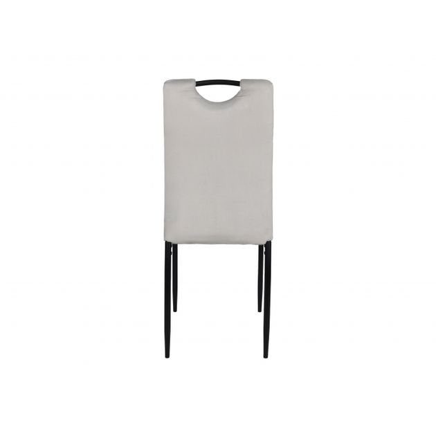 Стул кухонный с мягкой спинкой ALEX Intarsio Металл/Ткань бархат Черный каркас/светло-серый - зображення 3