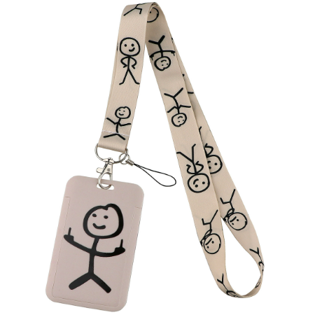 Бейдж-картхолдер с ремешком на шею Стикмен (Stickman Meme), вертикальный чехол для пропуска, ID-карт и ключей, Бежевый - Фото 1 Бейдж-картхолдер с ремешком на шею Стикмен (Stickman Meme), вертикальный чехол для пропуска, ID-карт и ключей, Бежевый - изображение 1