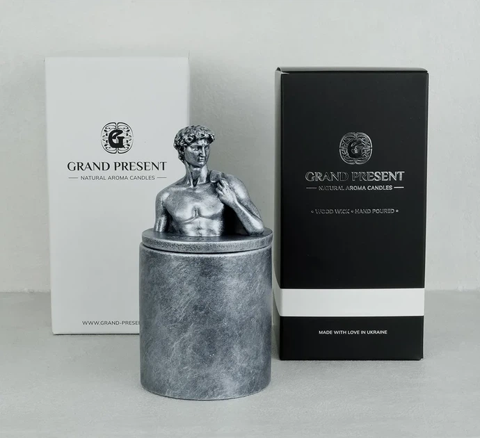 Аромасвічка DAVID AGARWOOD SILVER 100% WOOD WAX 165g 35h Гранд Презент NAC 1109 - зображення 4