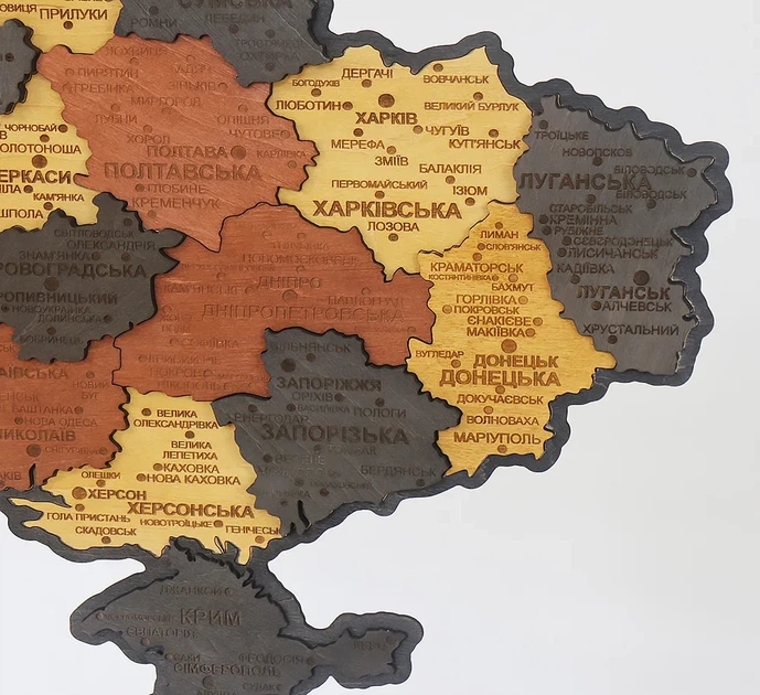 Мапа України настінна мала 3D об'ємна в коробці ручна робота 55*38.5 см Гранд Презент 11 - зображення 9