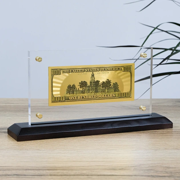 Індивідуальна банкнота 100 USD (долар) із золотим напиленням 28*14*6 см – чудовий сувенір або бізнес-подарунок Гранд Презент ГП60076 - изображение 3