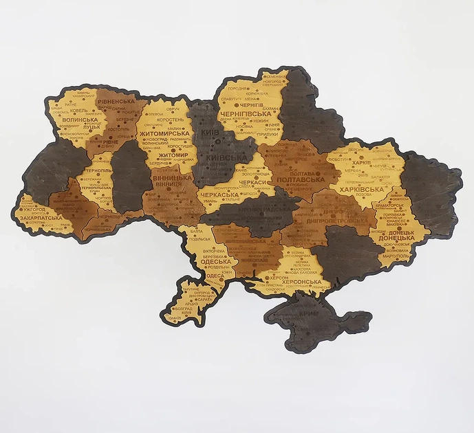Мапа України настінна середня 3D об'ємна в коробці ручна робота 92.5*64.6 см Гранд Презент 12 - изображение 7