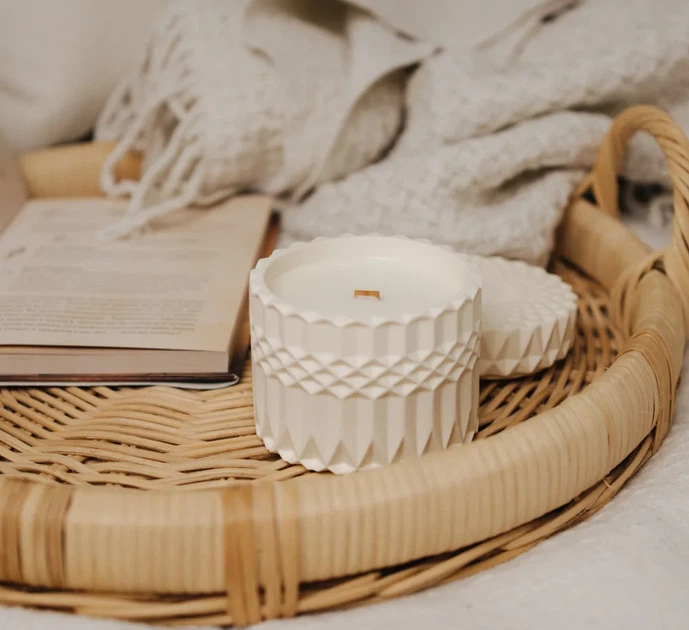 Аромасвічка ROMANTIC TEA SPA BEIGE 100% WOOD WAX 200g 42h Гранд Презент NAC 1084 - зображення 3