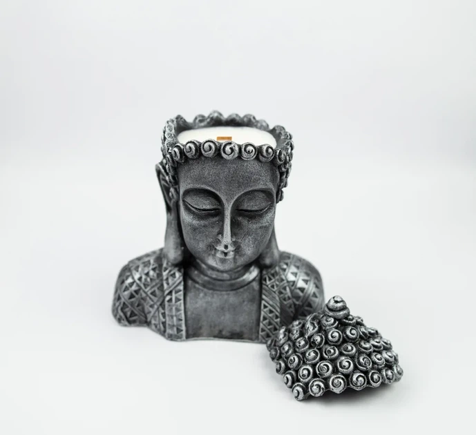 Аромасвічка BUDDHA SANDAL SILVER 100% WOOD WAX 140g 30h Гранд Презент NAC 1060 - изображение 6