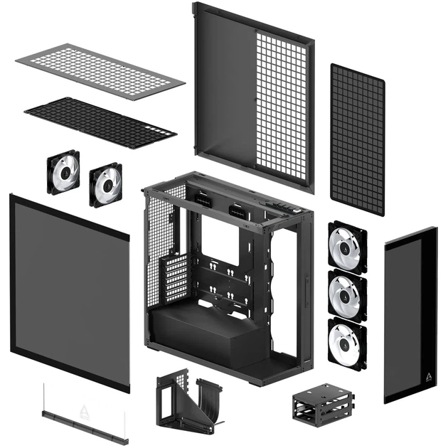 Корпус Arctic Xtender VG Tinted Glass Black (ACPCC00016A) - изображение 11