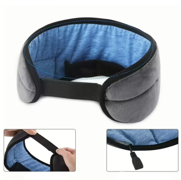 Маска для сна с наушниками Bluetooth MUSIC GOGGLES Повязка на глаза с гарнитурой, серая (2052457) - изображение 3