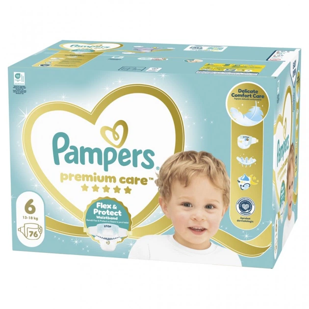 Подгузники Pampers PAMPERS Дитячі підгузники Premium Care Giant (13-18 кг) Мега Упаковка (8006530260176) (22884) - изображение 2