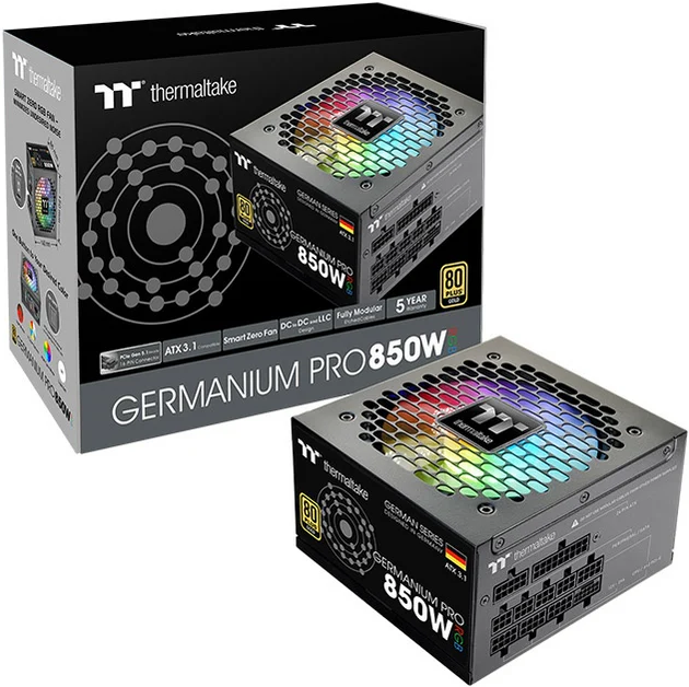 Блок живлення Thermaltake Germanium Pro RGB 850W Gold (4711658546166) - Фото 1 Блок живлення Thermaltake Germanium Pro RGB 850W Gold (4711658546166) - зображення 1