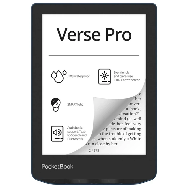 Электронная книга PocketBook 634 Verse Pro Azure (PB634-A-CIS) - Фото 1 Электронная книга PocketBook 634 Verse Pro Azure (PB634-A-CIS) - изображение 1