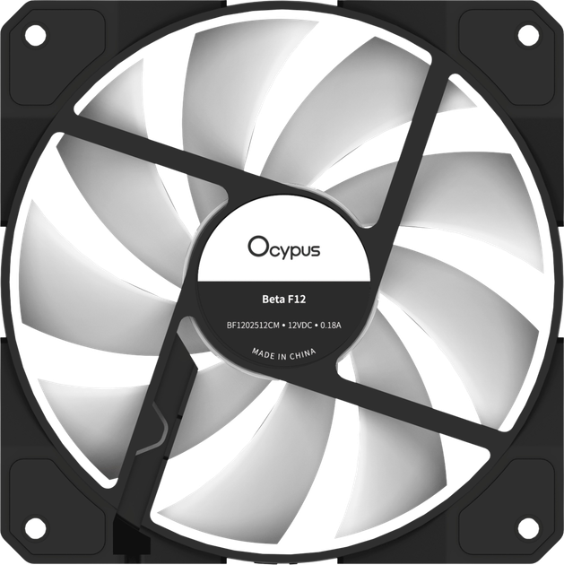 Вентилятор Ocypus Beta F12 ARGB Reverse Black (BETA-F12-BK1AM01X-GL) - изображение 3
