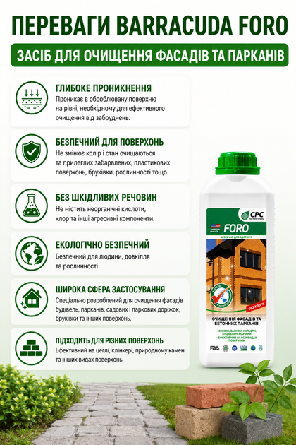 Средство для удаления высолов, смывка высолов 1л Foro - изображение 2