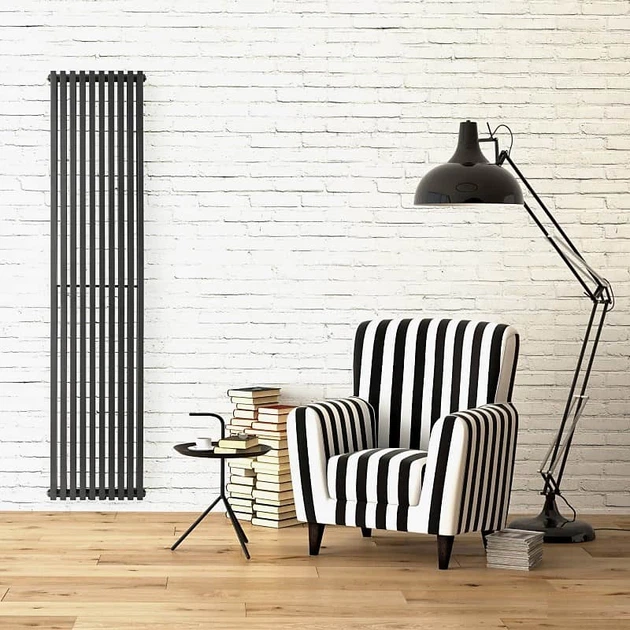 Дизайнерский радиатор Betatherm Quantum 1 1800x485 вертикальный, черный матовый - изображение 13