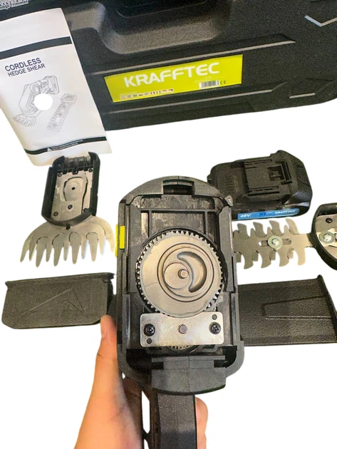 Аккумуляторный кусторез Krafftec 48V/6AP Кусторез ручной (Кусторез для сада) Ножницы-кусторезы для стрижения травы и кустов (Кусторезка) - Фото 6 Аккумуляторный кусторез Krafftec 48V/6AP Кусторез ручной (Кусторез для сада) Ножницы-кусторезы для стрижения травы и кустов (Кусторезка) - изображение 6