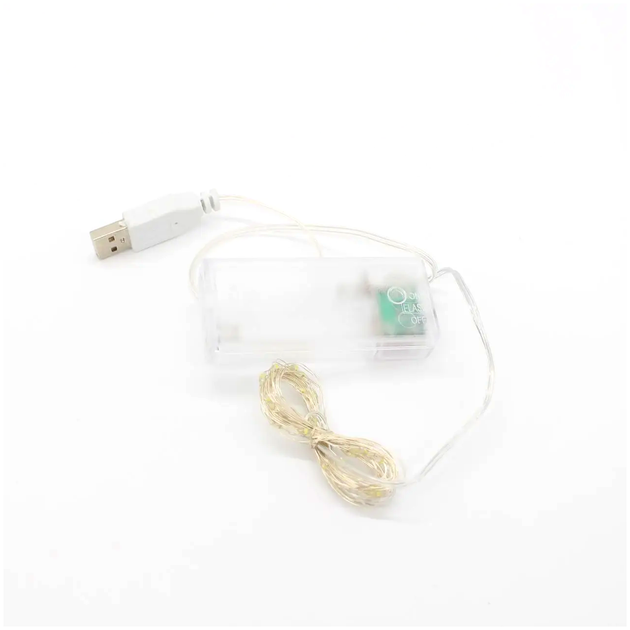 Гирлянда 10м 100LED на батарейках и USB для дома холодный белый LS-656 - изображение 4