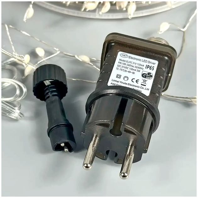 Гирлянда нить 30м 900 LED пульт управления для дома холодный белый LS-2442 - изображение 8