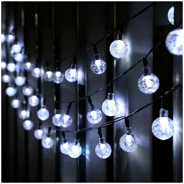Гирлянда светодиодная 20м 100 LED для улицы с солнечной панелью холодный белый LS-1251 - изображение 7