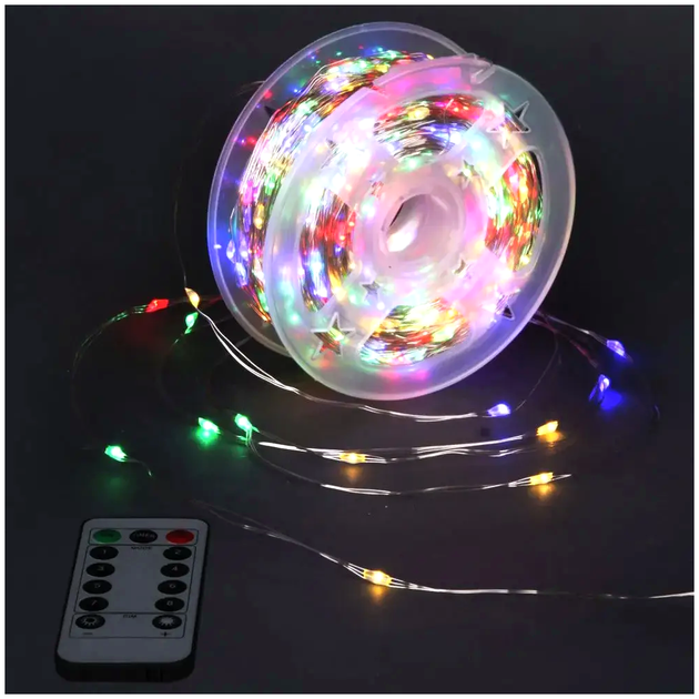Гирлянда нить 100м 1000LED USB пульт 8 режимов для дома Разноцветный LS-2642 - изображение 7