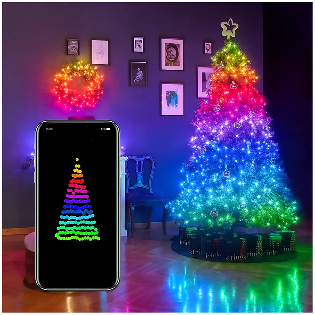 Умная светодиодная гирлянда 10м с Bluetooth для декора дома RGB LS-2304 - изображение 3